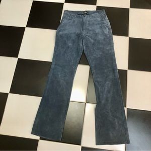 Vintage 90s Y2K New Frontier Suede Bootcut Pants Muted Grey-Blue Western Cowgirl
